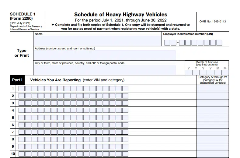 HVUT Form 2290 Schedule 1 Copy & 5 Super Easy Tips To Get It Instantly