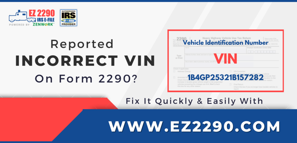 Fix VIN Corrections on Form 2290