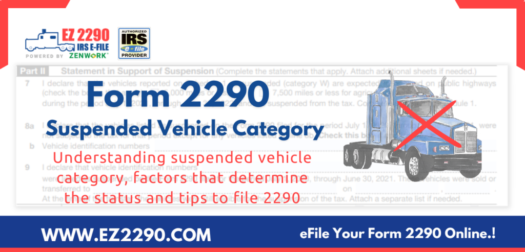 Form 2290 Suspended Vehicle Category